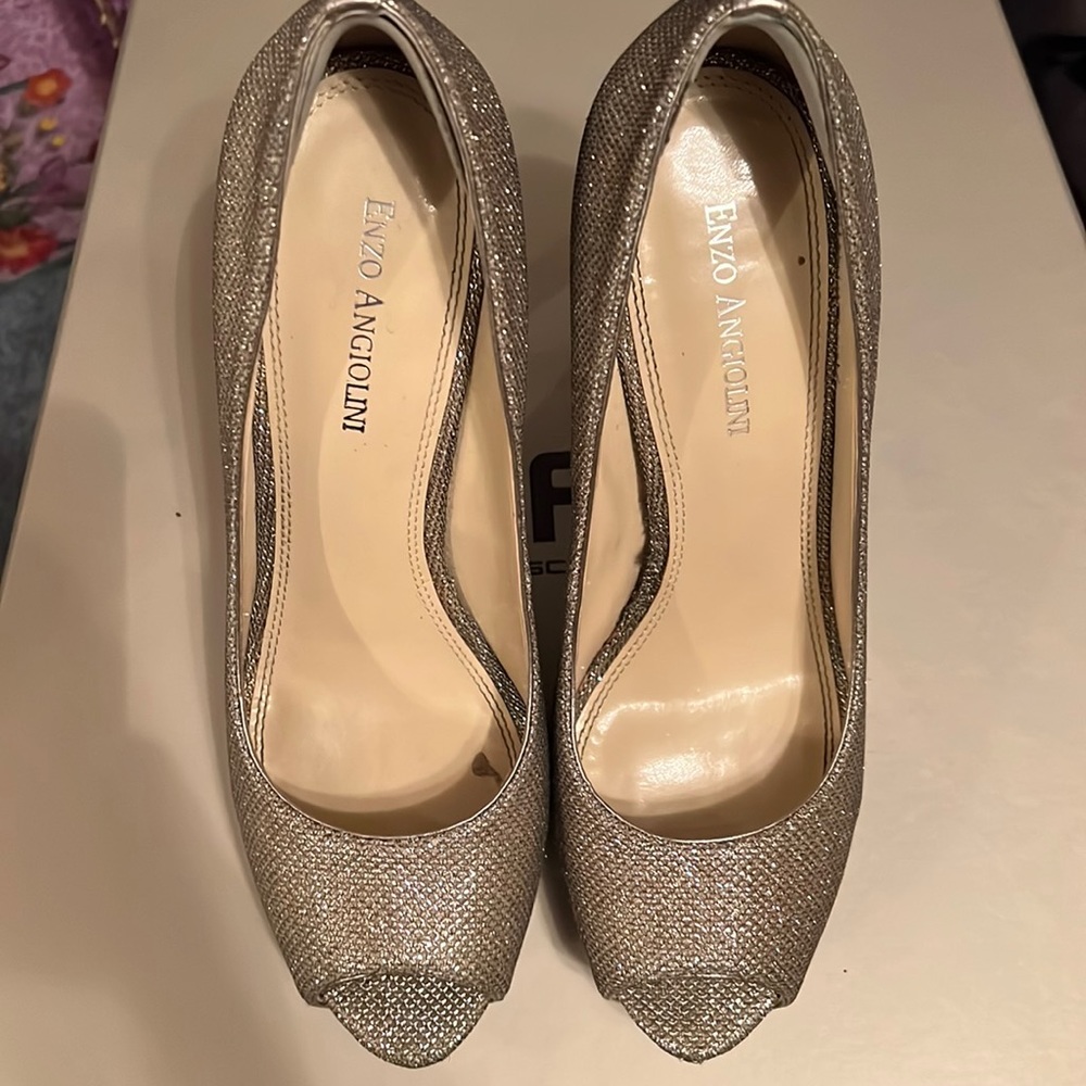 Enzo Angiolini sparkly platform peep toe shoes